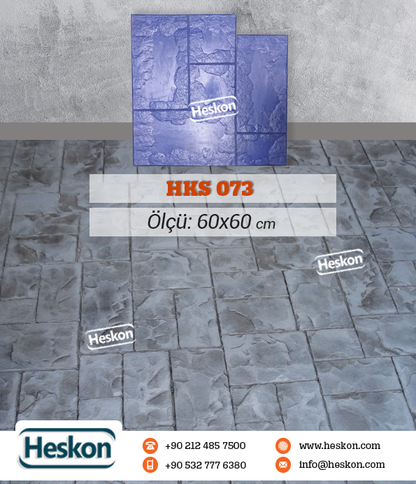 073 Hks Bordur Sasirtma Ashlar Stone Slate Desenli Patterned Baski Stamp Beton Kalip Concret Mold